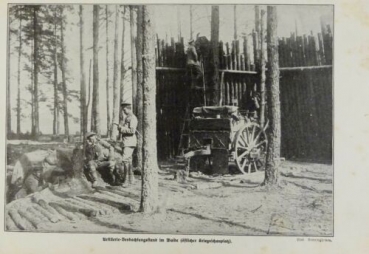 1917 - alter Druck - Artillerie-Beobachtungsstand im Walde (östlicher Kriegsschauplatz)
